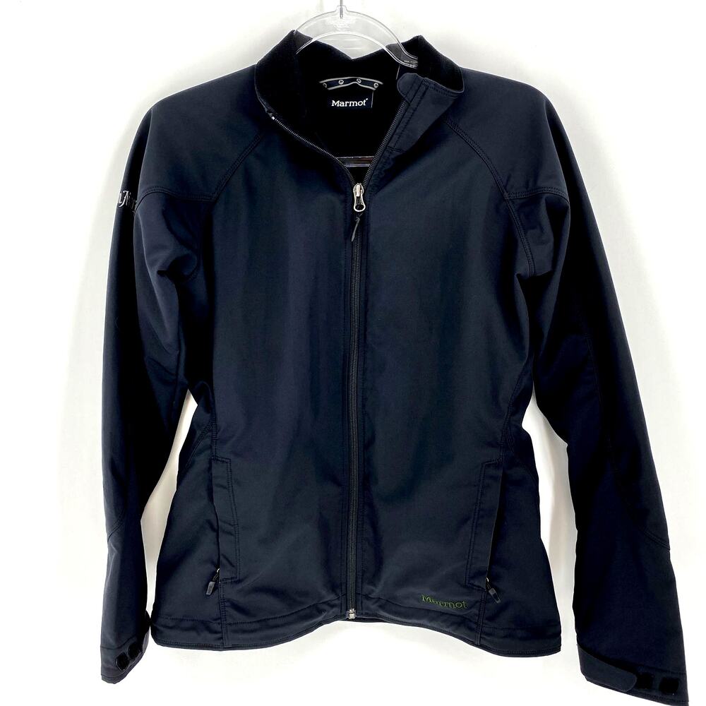MARMOT Jacket Captain Morgan Black Soft Shell Weather Resistant Womens Size Med